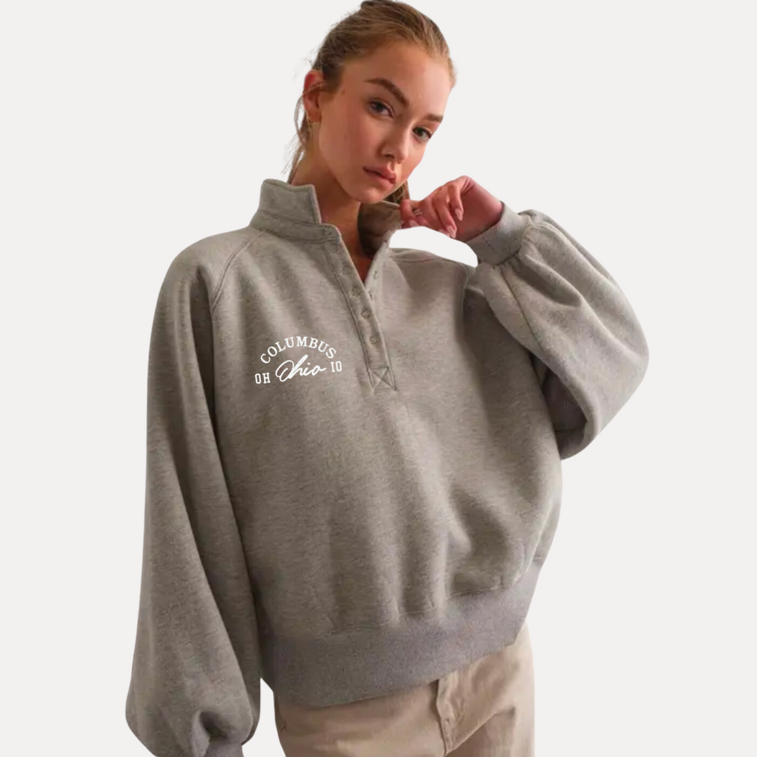 Snap Button Pullover - Grey (Size S)