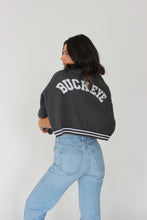Load image into Gallery viewer, Raglan Buckeye Sweater (Charcoal Grey)
