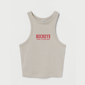 Buckeye Ribbed Cropped Tank - Beige