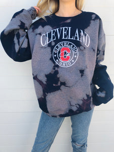 Navy Tie Dye Cleveland Sweatshirt - One of a kind