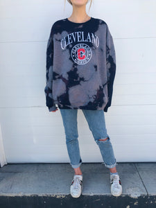 Navy Tie Dye Cleveland Sweatshirt - One of a kind
