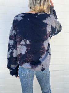 Navy Tie Dye Cleveland Sweatshirt - One of a kind