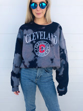 Load image into Gallery viewer, Navy Tie Dye Cleveland Sweatshirt - One of a kind
