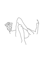 Load image into Gallery viewer, Pizza Mood Line Drawing (Digital File)
