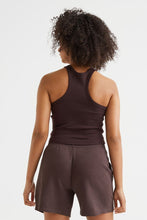 Load image into Gallery viewer, Cleveland Ribbed Cropped Tank - Brown
